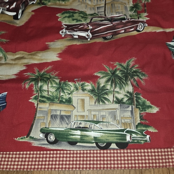 Handmade Valances  Set of 2 Retro Cars Cadillac Mustang 50's 60's Man Cave - Picture 2 of 6